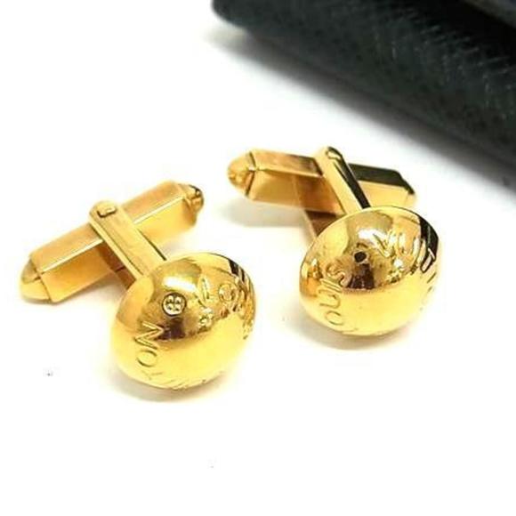 LOUIS VUITTON Button de Manchette Crew Cufflinks M30584 Gold Metal Men's - Picture 1 of 3